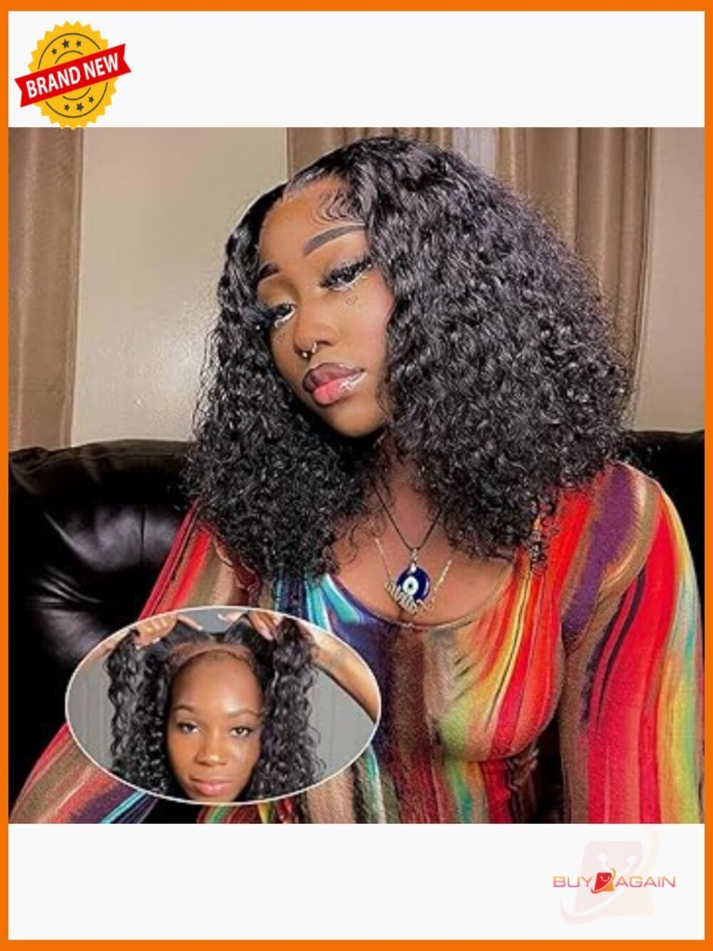 Human Hair 200 Density 5x5 HD Lace Closure Deep Wave Bob Wig, Glueless Wear and